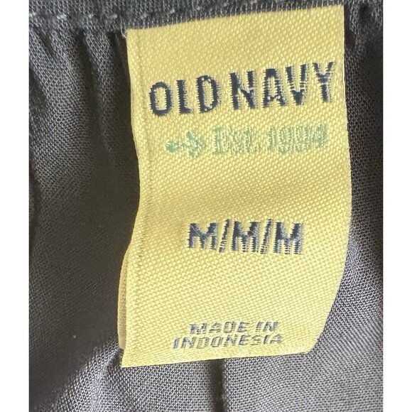 Old Navy M Navy Drop Waist Button Neck Pockets Curved Hem 3/4 Sleeve Short Dress - Picture 6 of 6